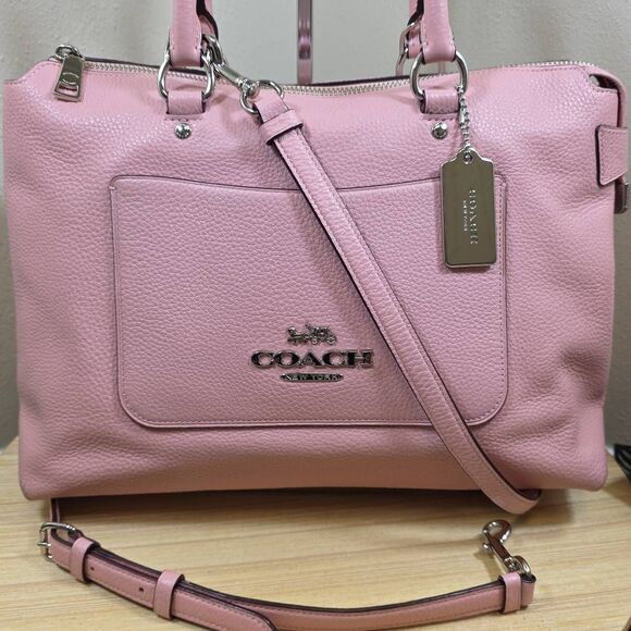 Coach Emma Pebbled Leather Satchel - Picture 2 of 16